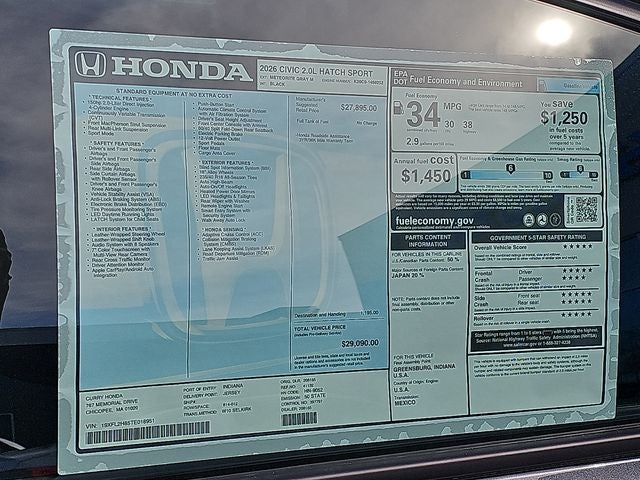 2026 Honda Civic Sport