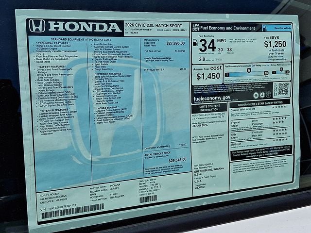 2026 Honda Civic Sport