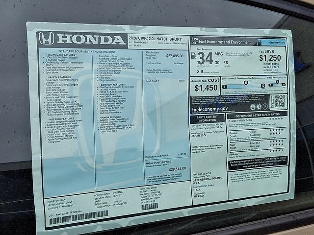 2026 Honda Civic Sport