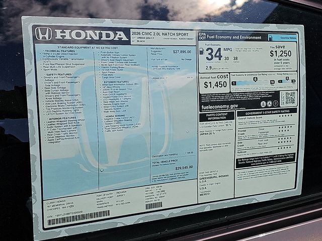 2026 Honda Civic Sport