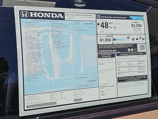 2026 Honda Civic Hybrid Sport