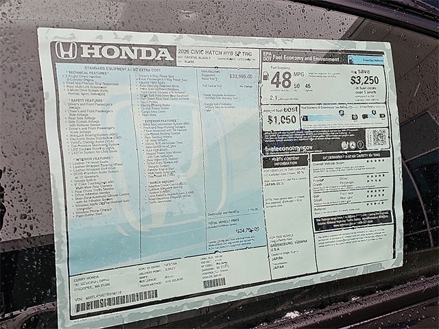 2026 Honda Civic Hybrid Sport Touring