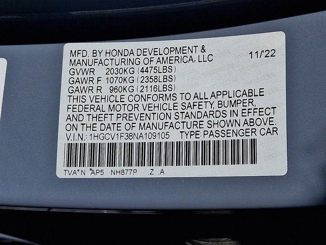 2022 Honda Accord Sport