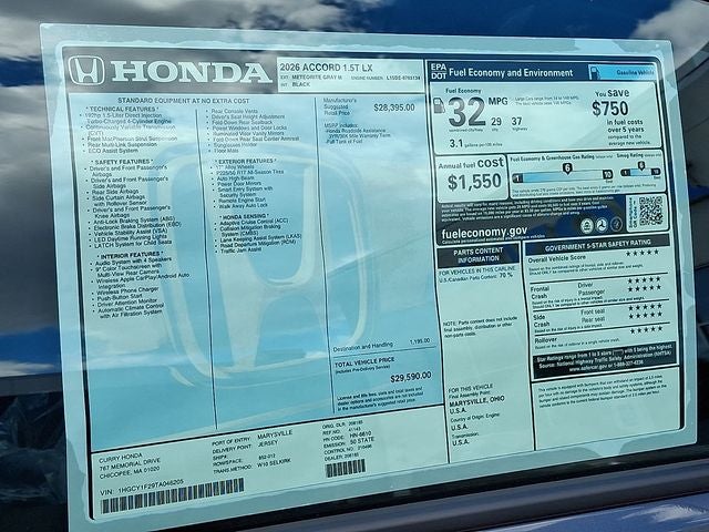 2026 Honda Accord LX