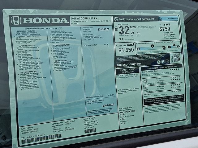2026 Honda Accord LX