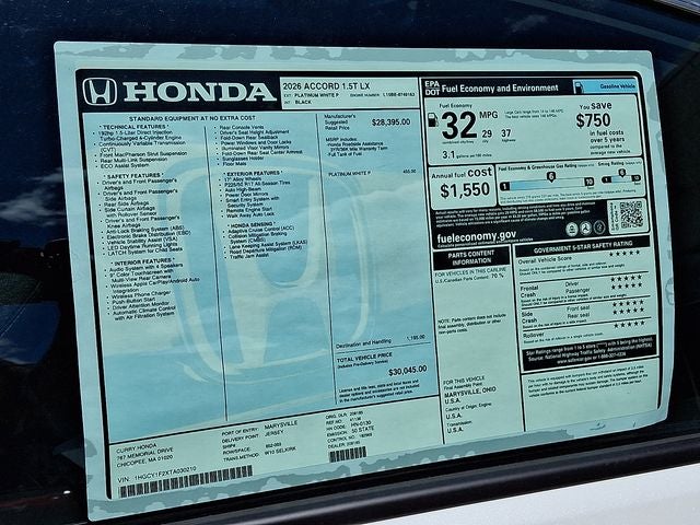 2026 Honda Accord LX