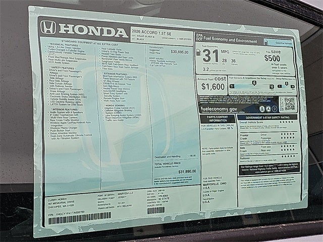 2026 Honda Accord SE