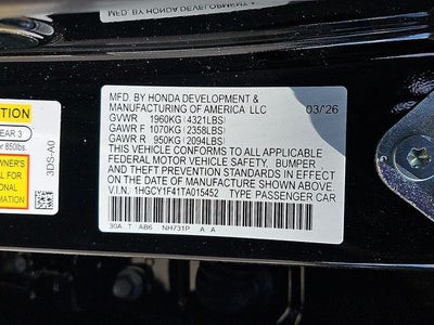 2026 Honda Accord SE