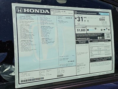 2026 Honda Accord SE