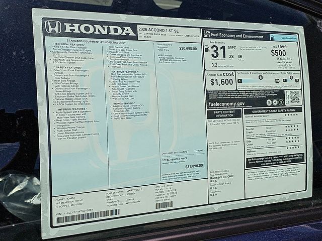 2026 Honda Accord SE