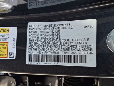 2026 Honda Accord SE
