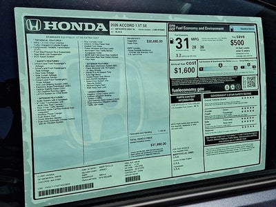 2026 Honda Accord SE
