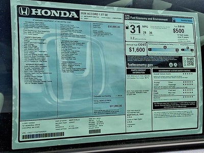 2026 Honda Accord SE
