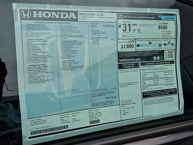 2026 Honda Accord SE