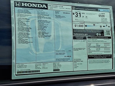 2026 Honda Accord SE