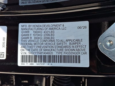 2026 Honda Accord SE