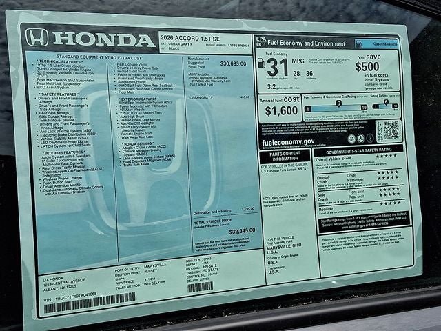 2026 Honda Accord SE