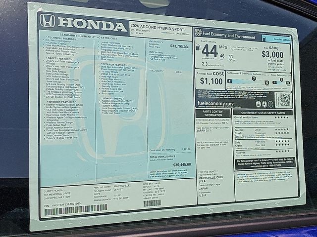 2026 Honda Accord Hybrid Sport