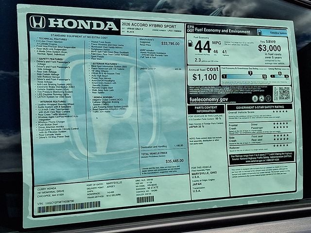 2026 Honda Accord Hybrid Sport