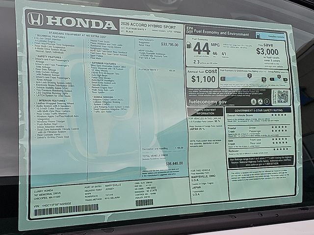 2026 Honda Accord Hybrid Sport