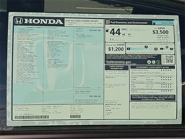 2025 Honda Accord Hybrid Sport