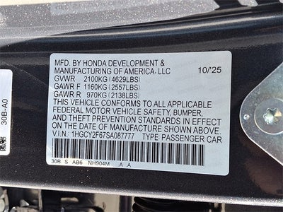 2025 Honda Accord Hybrid EX-L