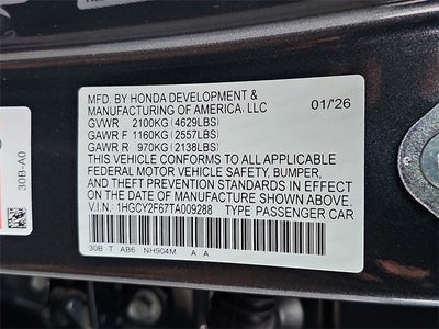 2026 Honda Accord Hybrid EX-L