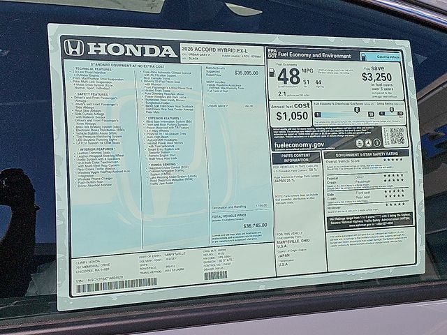 2026 Honda Accord Hybrid EX-L