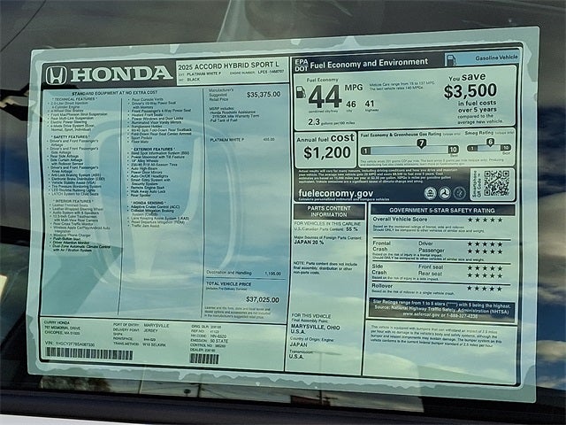 2025 Honda Accord Hybrid Sport-L