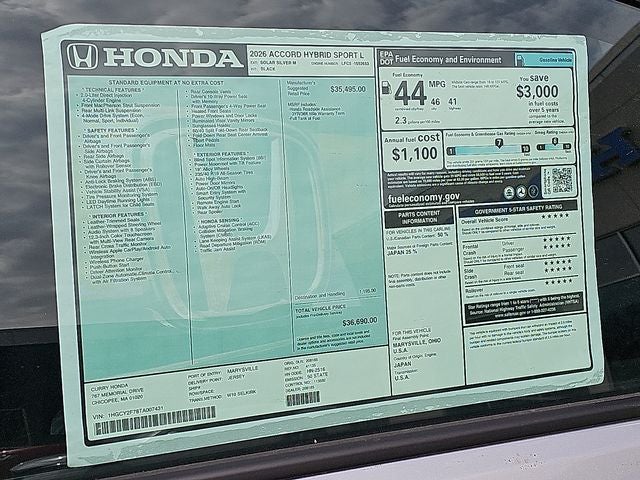 2026 Honda Accord Hybrid Sport-L