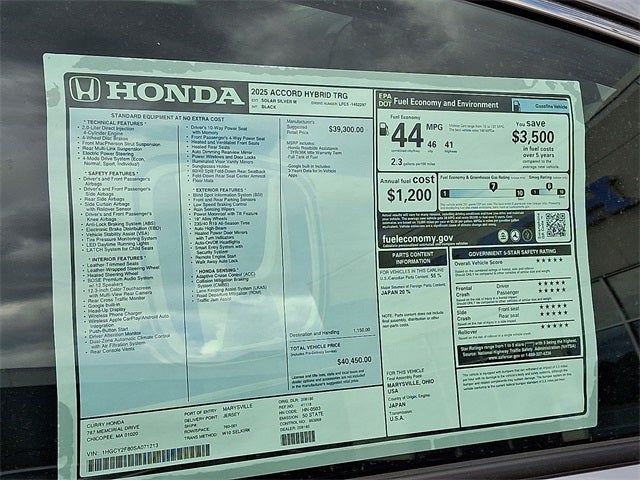 2025 Honda Accord Hybrid Touring