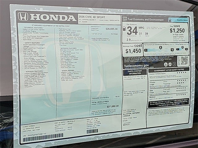 2026 Honda Civic Sport