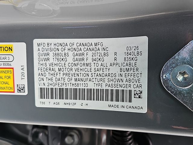 2026 Honda Civic Sport