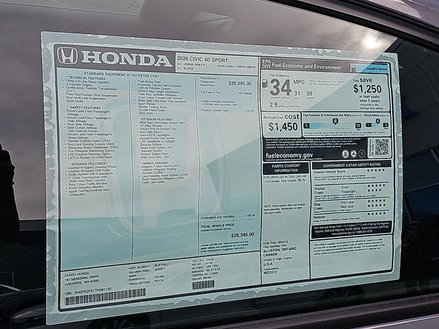 2026 Honda Civic Sport