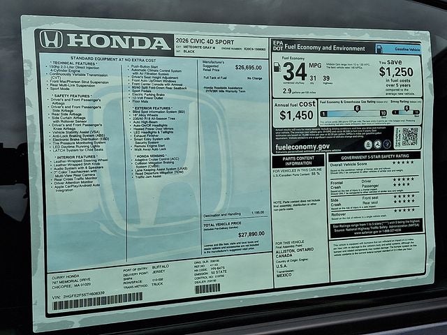 2026 Honda Civic Sport