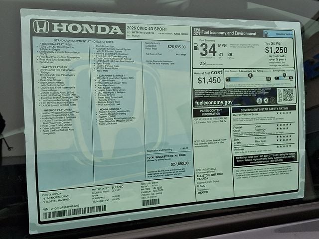 2026 Honda Civic Sport