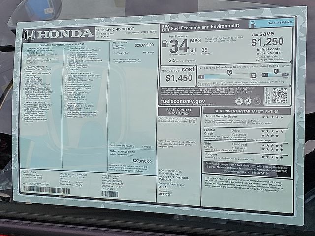 2026 Honda Civic Sport