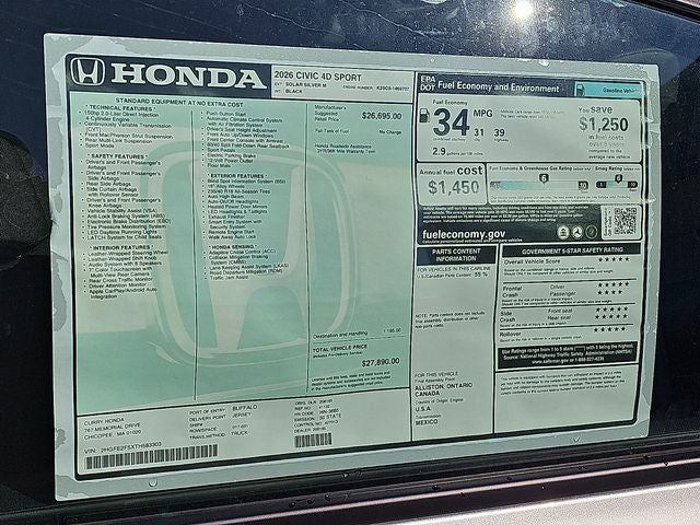 2026 Honda Civic Sport