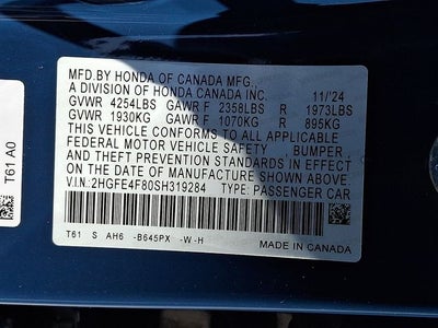 2025 Honda Civic Hybrid Sport