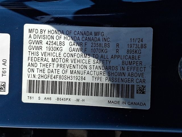 2025 Honda Civic Hybrid Sport