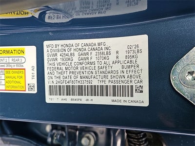 2026 Honda Civic Hybrid Sport