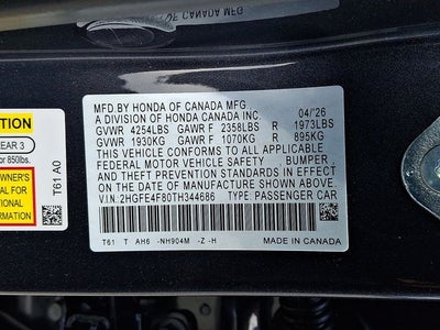 2026 Honda Civic Hybrid Sport