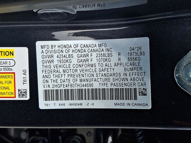 2026 Honda Civic Hybrid Sport