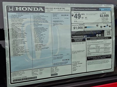 2026 Honda Civic Hybrid Sport Touring