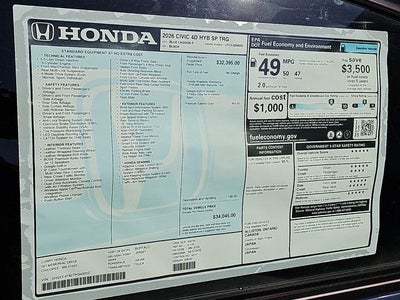 2026 Honda Civic Hybrid Sport Touring