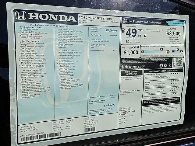 2026 Honda Civic Hybrid Sport Touring