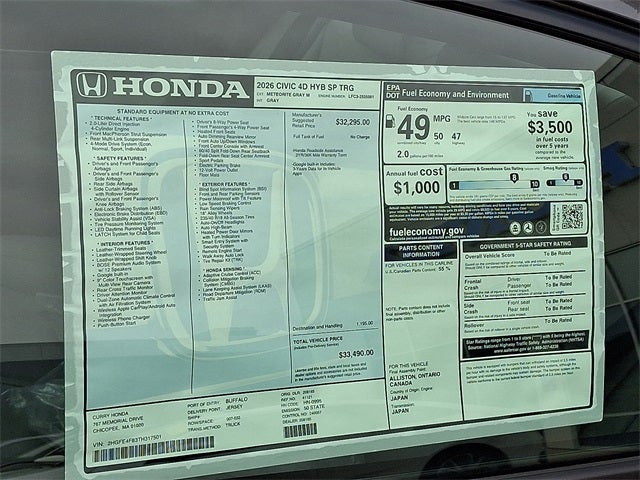 2026 Honda Civic Hybrid Sport Touring