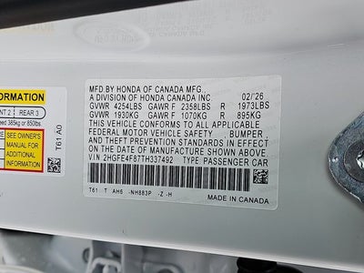 2026 Honda Civic Hybrid Sport