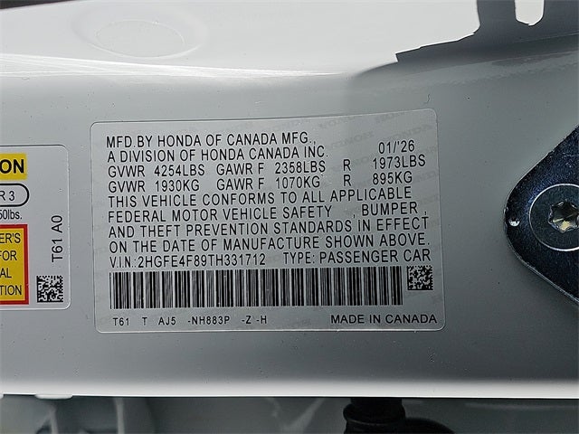 2026 Honda Civic Hybrid Sport Touring