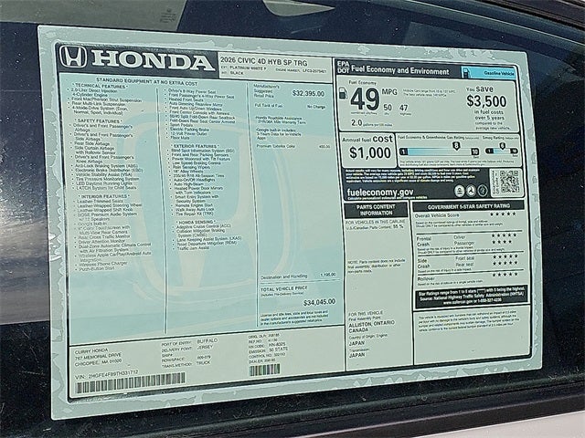 2026 Honda Civic Hybrid Sport Touring